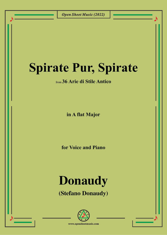 Donaudy-Spirate Pur,Spirate,from 36 Arie di Stile Antico,in A flat Major