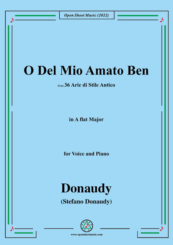 Donaudy-O Del Mio Amato Ben,from 36 Arie di Stile Antico,in A flat Major