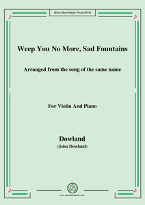 Dowland-Weep You No More,Sad Fountains,for Violin and Piano