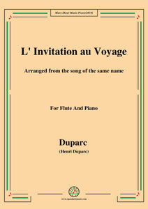 Duparc-L'invitation au voyage,for Flute and Piano