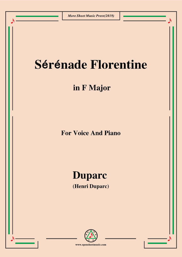 Duparc-Sérénade Florentine
