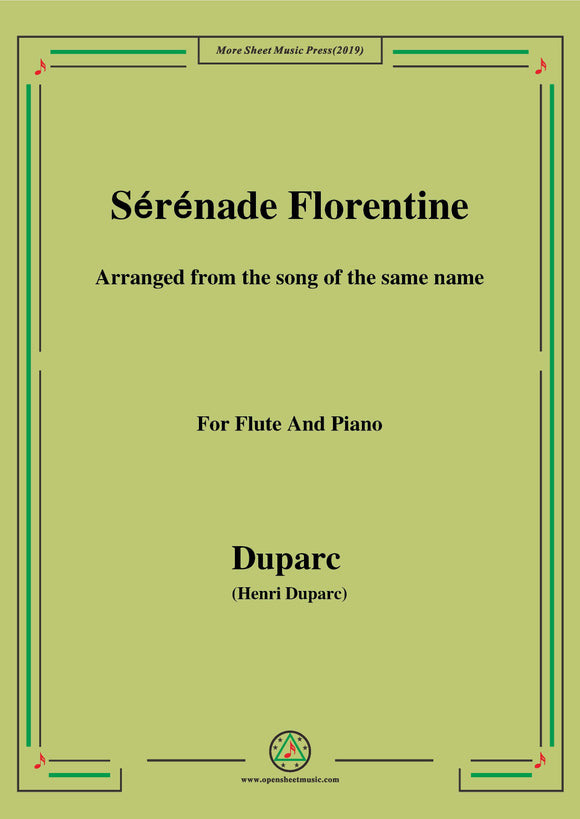 Duparc-Sérénade Florentine,for Flute and Piano