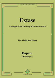 Duparc-Extase,for Violin and Piano