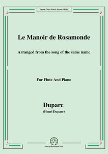 Duparc-Le Manoir de Rosamonde,for Flute and Piano