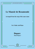 Duparc-Le Manoir de Rosamonde,for Violin and Piano
