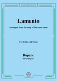 Duparc-Lamento,for Cello and Piano