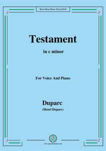 Duparc-Testament