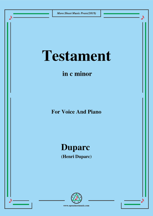 Duparc-Testament