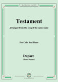 Duparc-Testament,for Cello and Piano