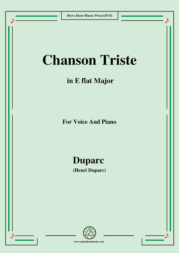 Duparc-Chanson Triste in E flat Major
