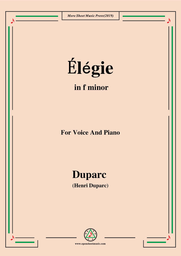 Duparc-Élégie