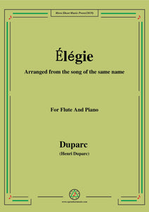 Duparc-Élégie,for Flute and Piano