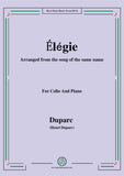 Duparc-Élégie,for Cello and Piano