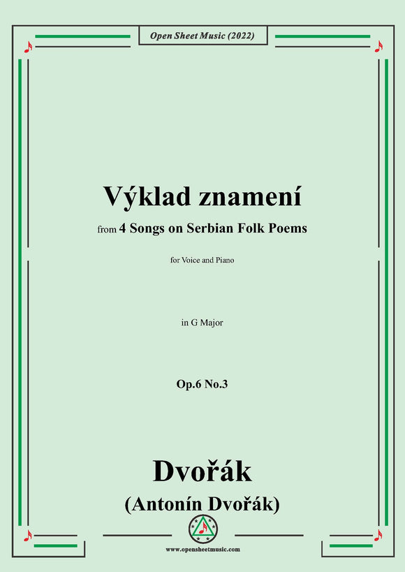 Dvořák-Výklad znamení,in G Major,Op.6 No.3
