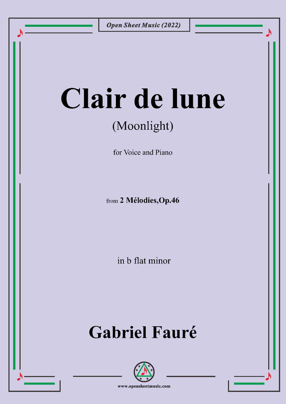 Fauré-Clair de lune(Moonlight),in b flat minor