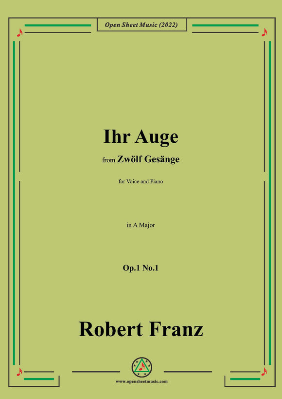 Franz-Ihr Auge,in A Major,Op.1 No.1