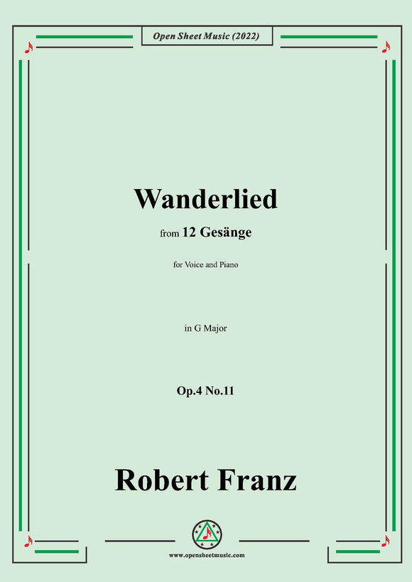 Franz-Wanderlied,in G Major,Op.4 No.11