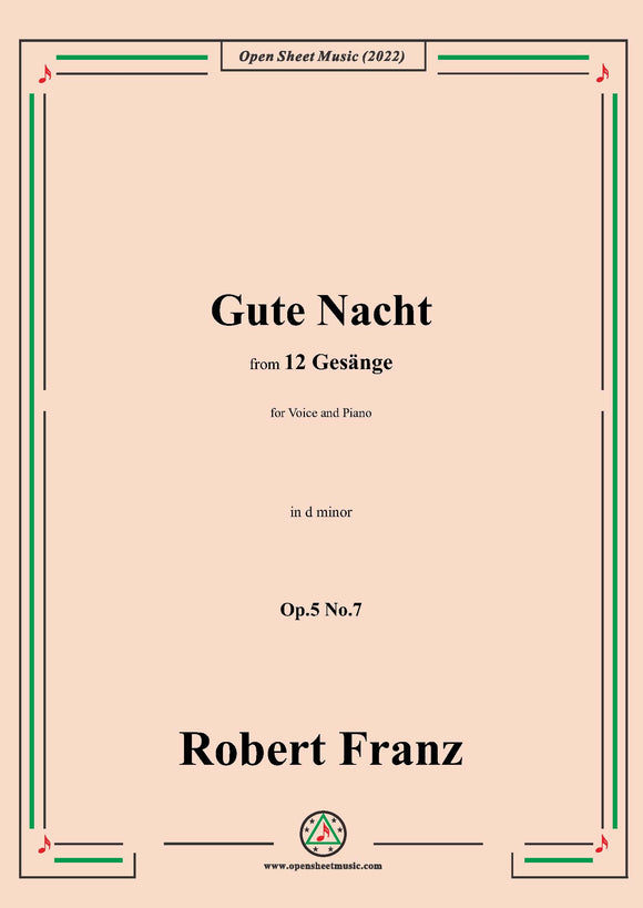 R. Franz-Gute Nacht,Op.5 No.7