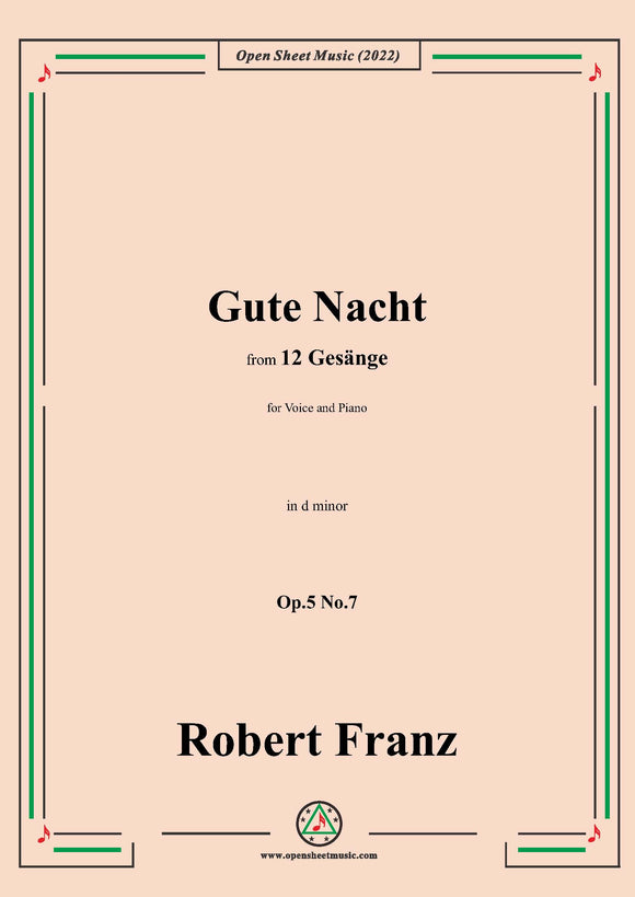 Franz-Gute Nacht,in d minor,Op.5 No.7