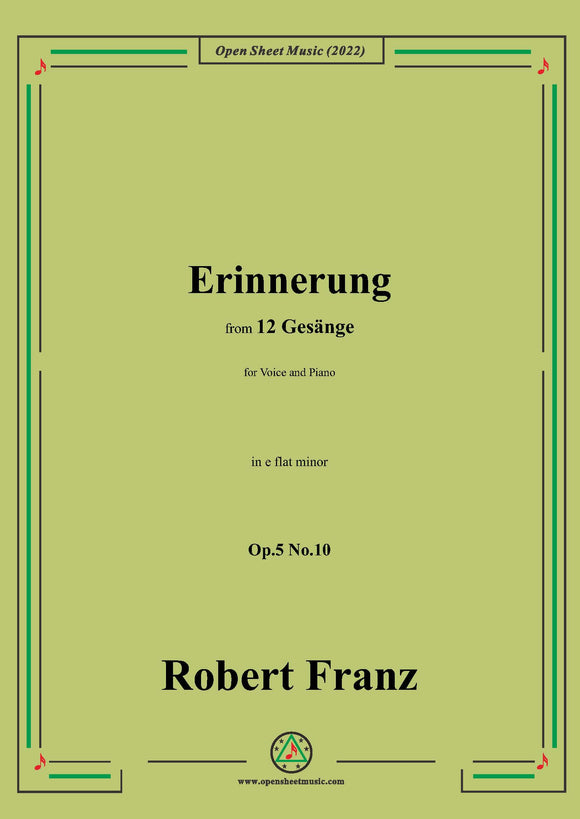 Franz-Erinnerung,in e flat minor,Op.5 No.10