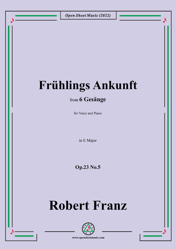 Franz-Fruhlings Ankunft