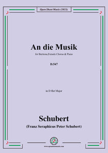 Schubert-An die Musik,D.547,for Baritone,Female Chorus & Piano