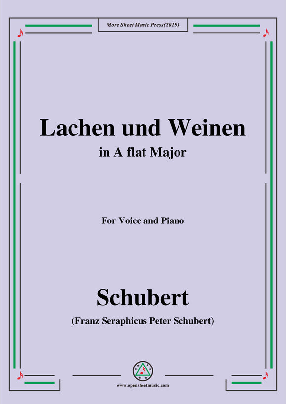 Schubert-Lachen und Weinen,for Voice and Piano