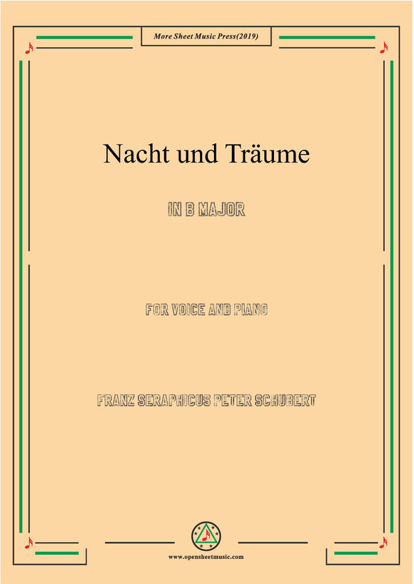 Schubert-Nacht und Träume,for Voice and Piano
