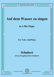 Schubert-Auf dem Wasser zu singen,for Voice and Piano