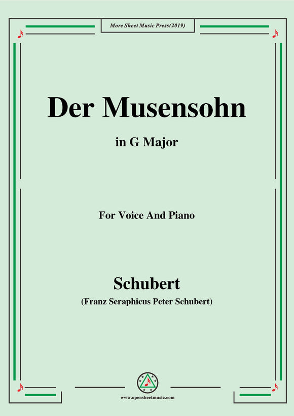 Schubert-Der Musensohn,for Voice and Piano