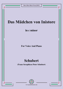 Schubert-Das Mädchen von Inistore,for Voice and Piano