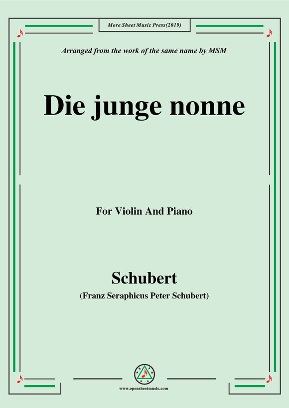 Schubert-Die junge nonne,for Violin and Piano