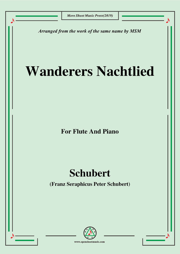 Schubert-Wanderers Nachtlied,for Flute and Piano
