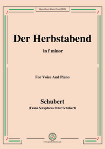 Schubert-Der Herbstabend