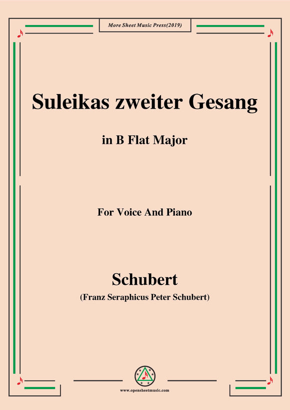Schubert-Suleikas zweiter Gesang