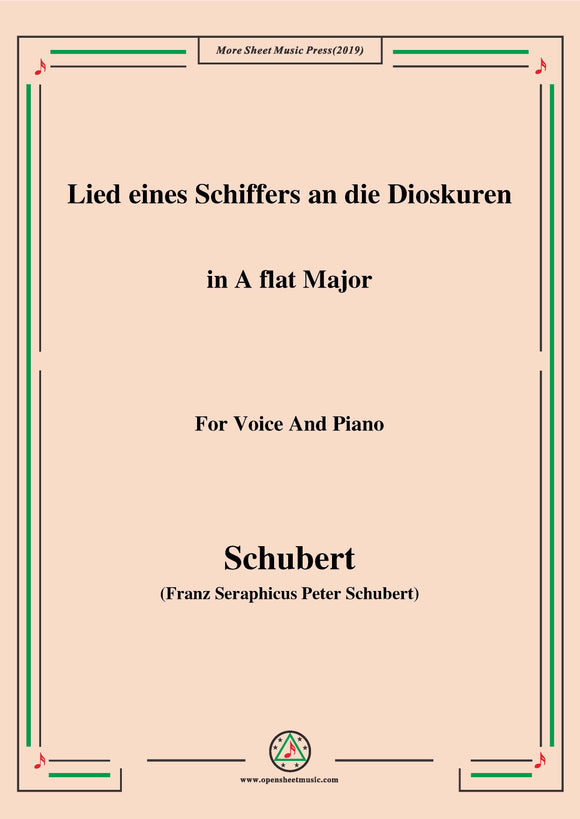 Schubert-Lied eines Schiffers an die Dioskuren