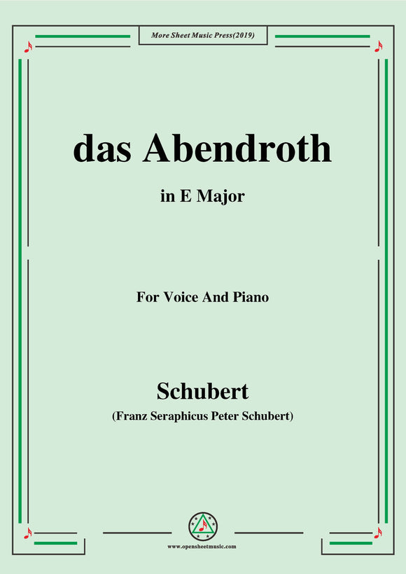 Schubert-Das Abendroth