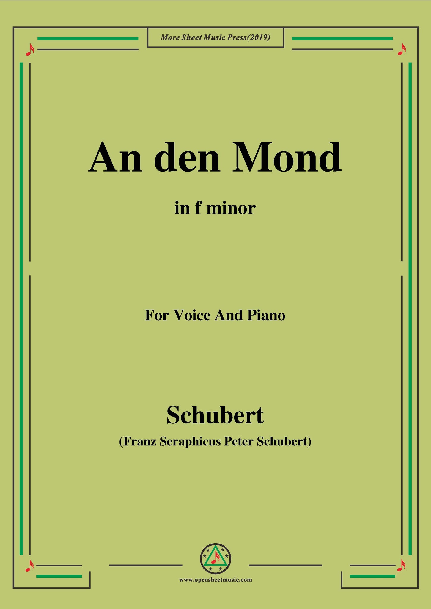 Schubert An den Mond,Op.57 No.3(D.193) – Open Sheet Music