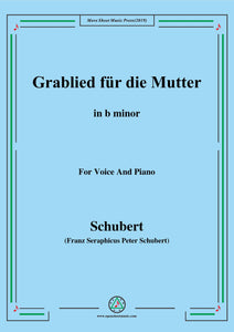 Schubert-Grablied für die Mutter(A Mother's Funeral Song),D.616