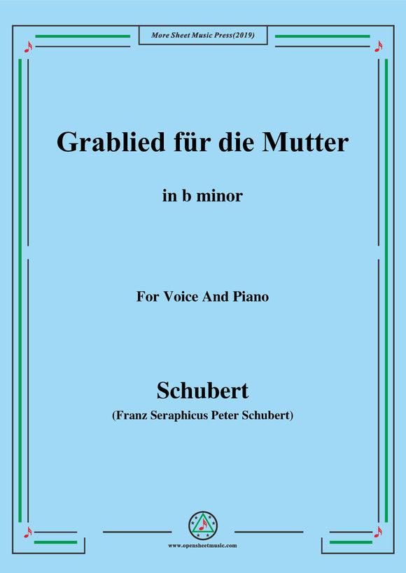 Schubert-Grablied für die Mutter(A Mother's Funeral Song),D.616
