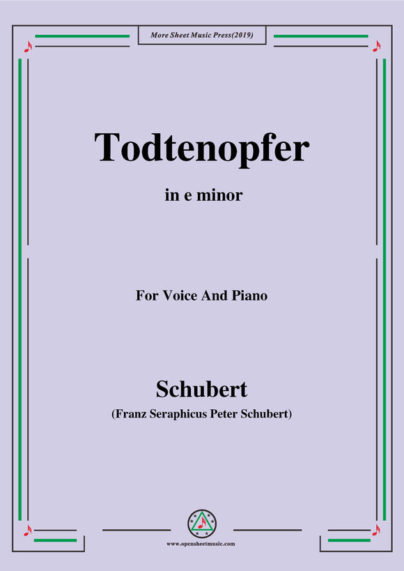 Schubert-Todtenopfer