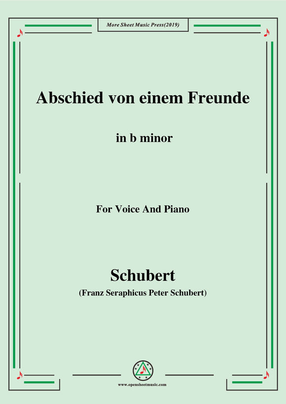 Schubert-Abschied von einem Freunde