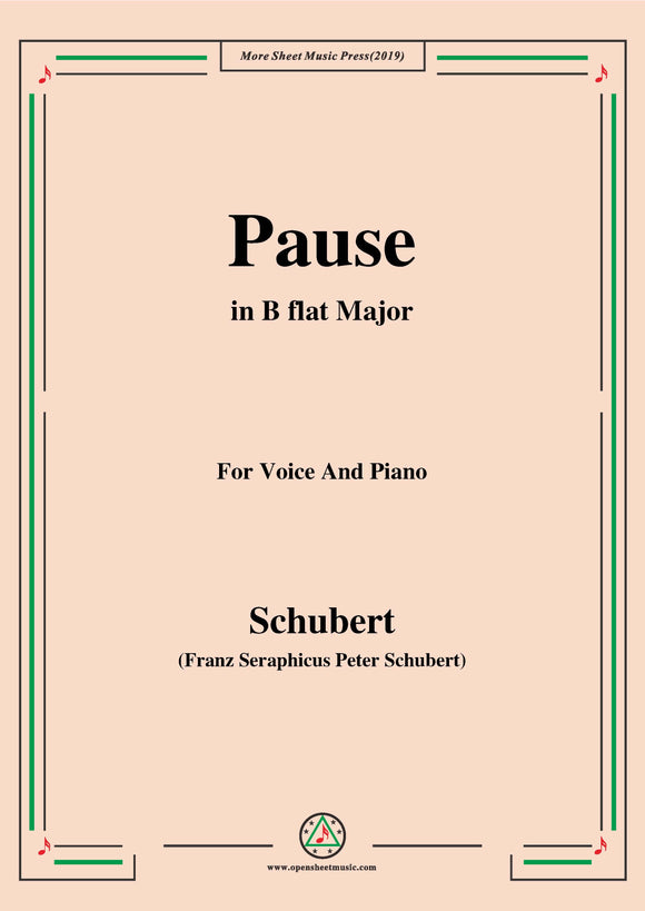 Schubert-Pause,from 'Die Schöne Müllerin',Op.25 No.12