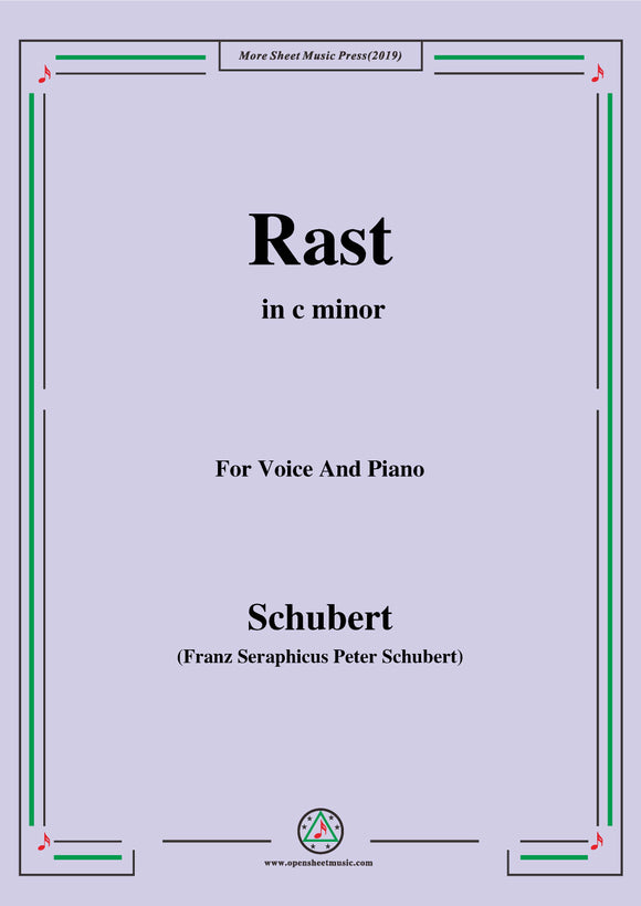 Schubert-Rast,from 'Winterreise',Op.89(D.911) No.10