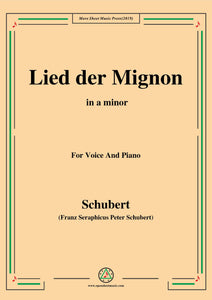 Schubert-Lied der Mignon,from 4 Gesänge aus 'Wilhelm Meister'