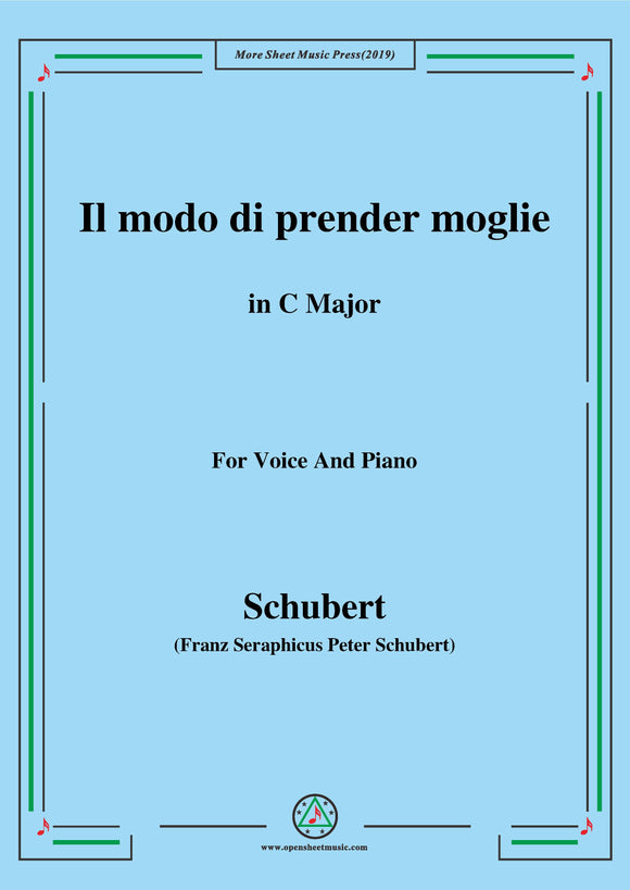 Schubert-Il modo di prender moglie,Op.83 No.3,