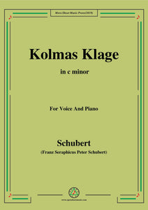 Schubert-Kolmas Klage(Colma's Lament),D.217