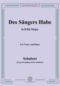 Schubert-Des Sängers Habe