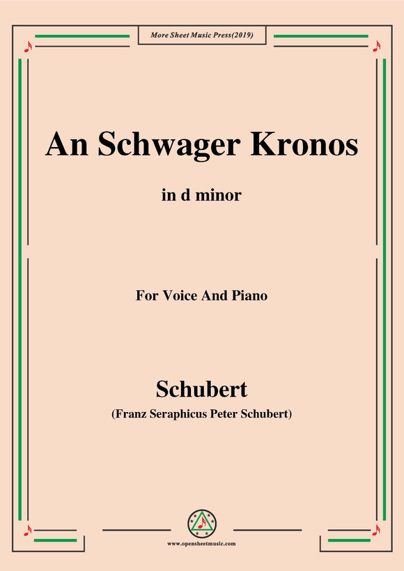 Schubert-An Schwager Kronos,Op.19 No.1
