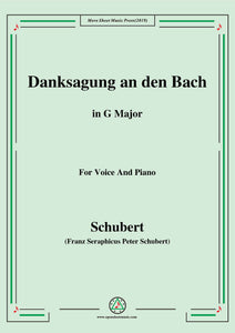 Schubert-Danksagung an den Bach,from 'Die Schöne Müllerin',Op.25 No.4